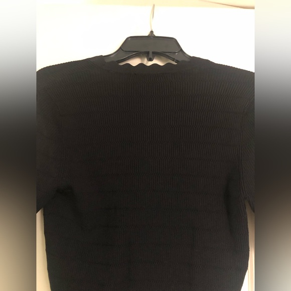 SANDRO CECIL BLACK SCALLOPED TRIM CARDIGAN - Picture 12 of 16